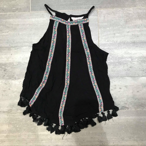 COACHELLA FESTIVAL HELTER NECK TOP Black - Picture 2 of 5